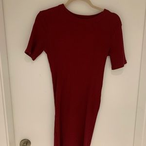 Zara Ribbed Short Sleeve Sweater Dress